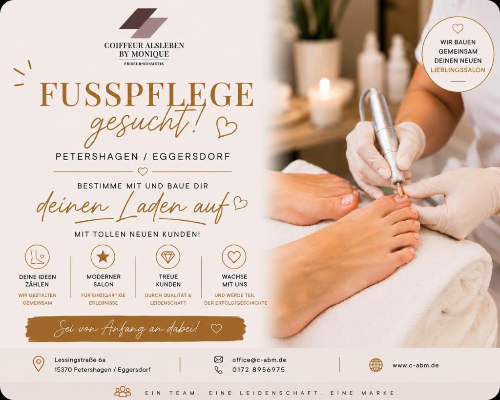 Fußpflege gesucht – Coiffeur Alsleben Petershagen