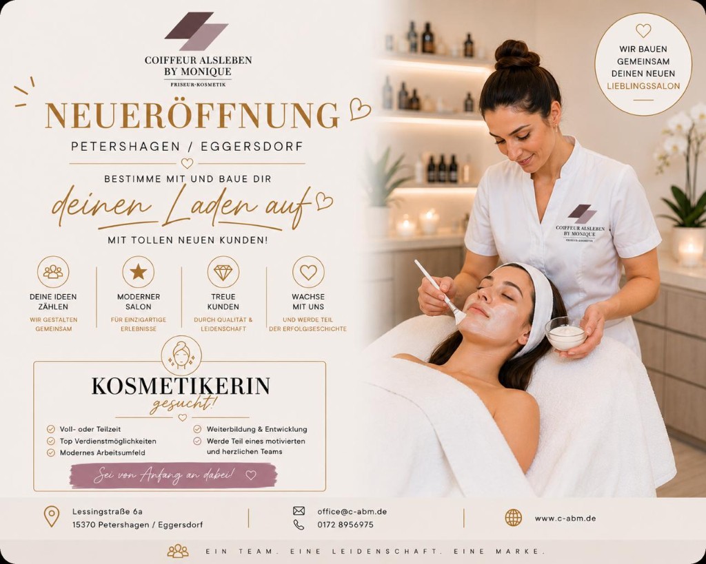 Kosmetikerin gesucht – Coiffeur Alsleben Petershagen